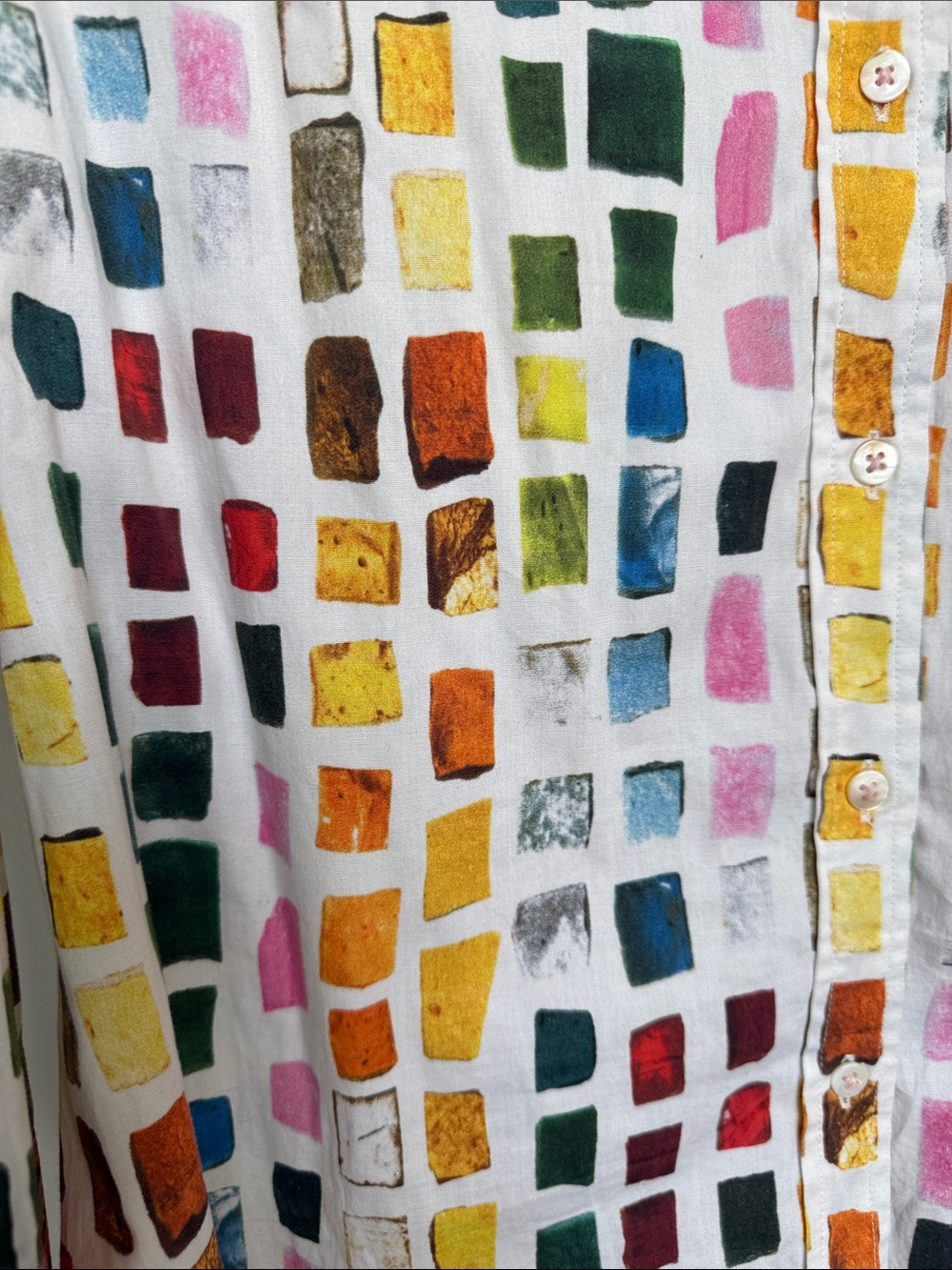 Multicolor Grid-Print Button Front Blouse - Picture 3 of 3